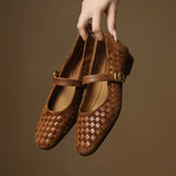The Woven Suede Mary Jane