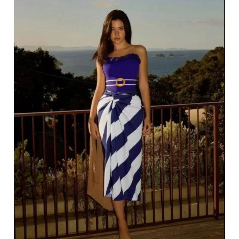 Riviera Color Block Swimsuit Set — Swimwear