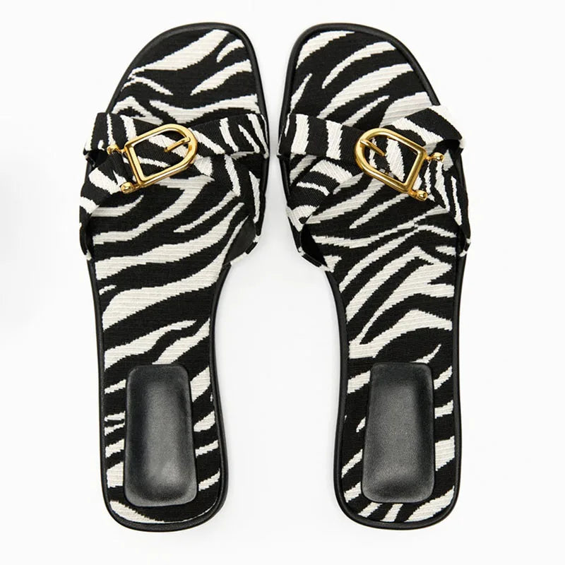 Calvi Italian Leather Cutout Slide Sandal