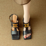 The Chain Detail Block Heel Sandal