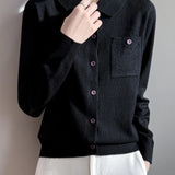 Elara Merino Wool Polo Cardigan