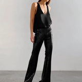 Lissia Deep Drape Satin Tank