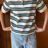 Noelle Stripe Polo Tee