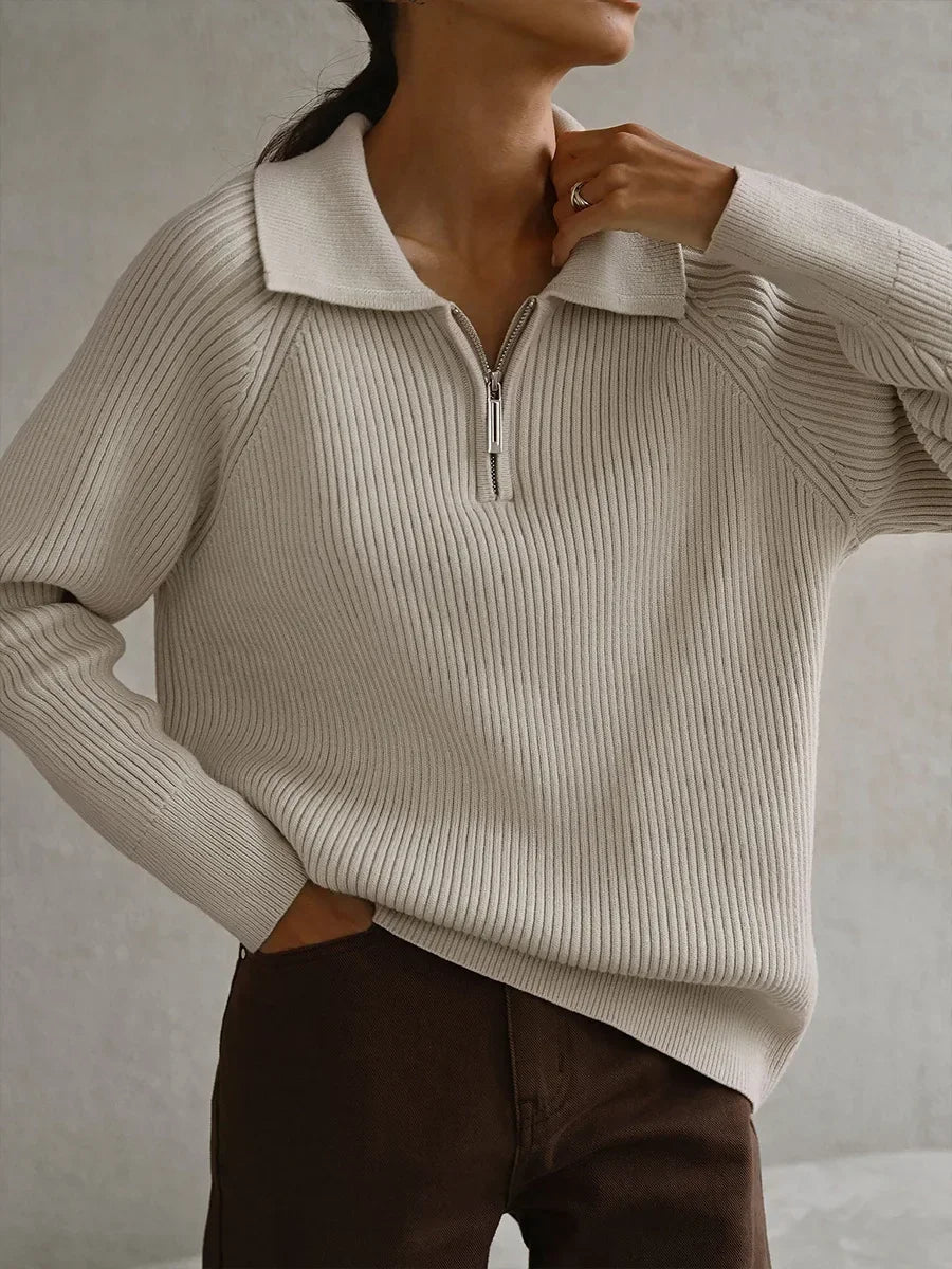 Marceau Ribbed Half-Zip Sweater
