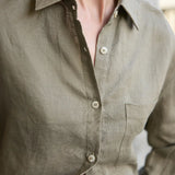 The Cropped Long Sleeve Linen Shirt