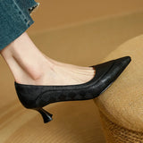 The Cognac Leather Kitten Heel Pump
