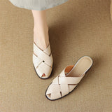 The Woven Leather Flat Mule