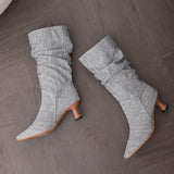 Serene Chic Mid-Calf Heel Boots