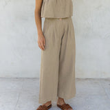 The Pleated Culotte Linen Pant
