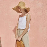 The Satin Strap Linen Cami