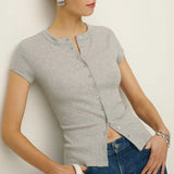 Mina Snapfront Knit Top