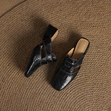 Fjord Italian Leather Square-Toe Mule