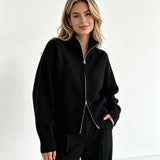 Valérie Minimalist Knit Zip Up
