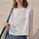 The Asymmetric Linen Crop Top