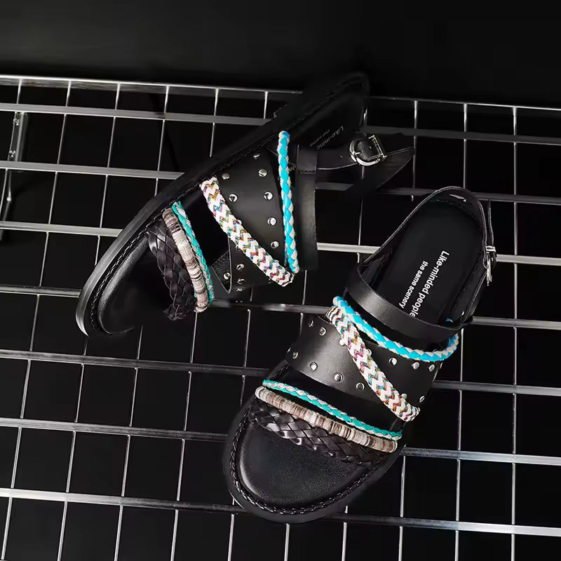 Mykonos Braided Leather Gladiator Sandal