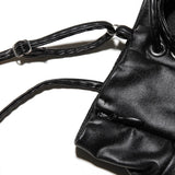 Onyx Lace-Up Faux Leather Midi Dress