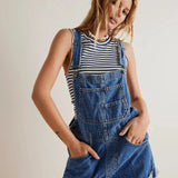 Harlow Vintage Denim Short Overalls