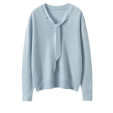 Selene Scarf-Collar Cashmere Pullover