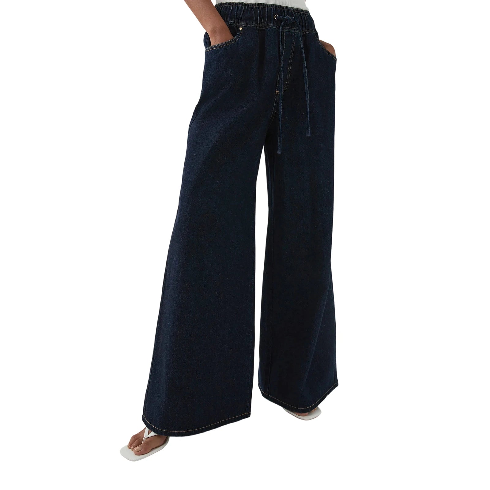 Monaco Drawstring Wide-Leg Jean