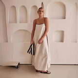 Women’s Contrast Strap Cotton Maxi Dress