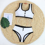 Côte Noir Button Trim Bikini Set