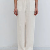 The Drawstring Straight Linen Pant