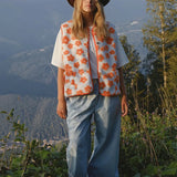 Dahlia Floral Fleece Vest