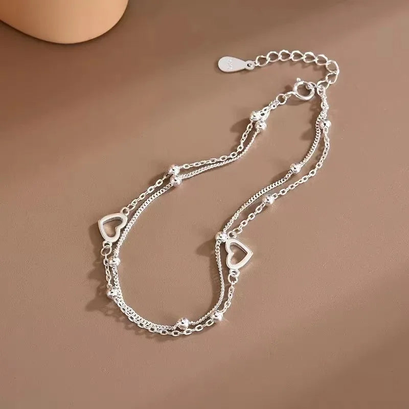 Seoul Double Heart Bracelet in Navy — Bracelets