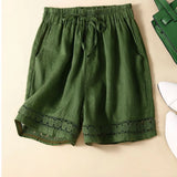 Lenora Embroidered Linen Shorts