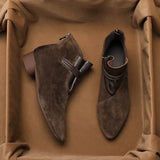 Vivienne Italian Crest Suede Boots