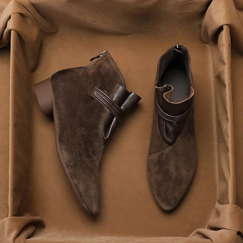 Vivienne Italian Crest Suede Boots