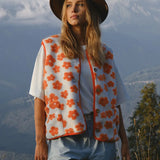 Dahlia Floral Fleece Vest