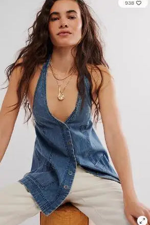 Alenza Deep Denim Halter