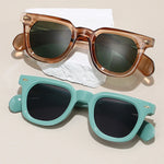 Havana Rivet Square Sunglasses in Camel — Sunglasses