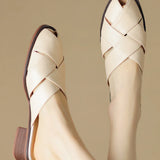 The Woven Leather Flat Mule