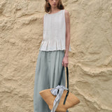 The Pleated Wide Leg Linen Pant
