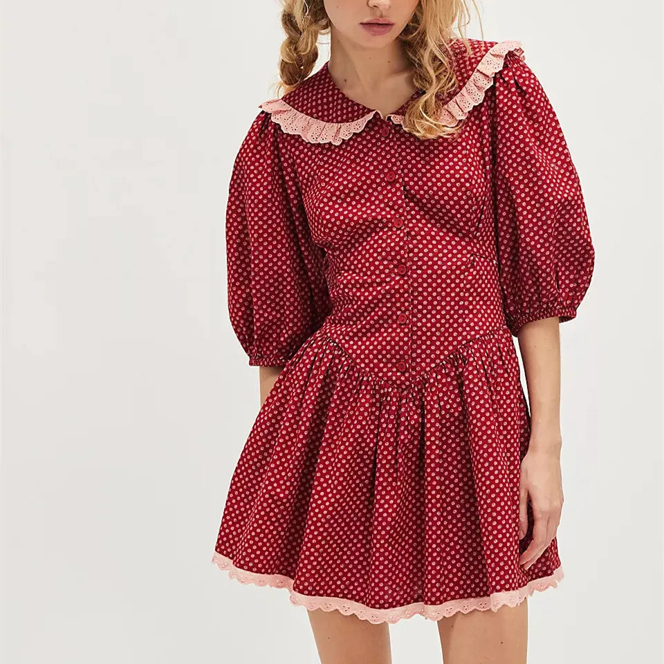 Ellen Lace Collar Mini Dress Lacceti Ellen Lace Collar Mini Dress Lacceti