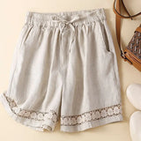 Lenora Embroidered Linen Shorts