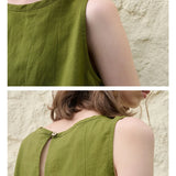 The Pleated Hem Linen Top
