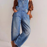 Calvia Wide-Leg Denim Overalls