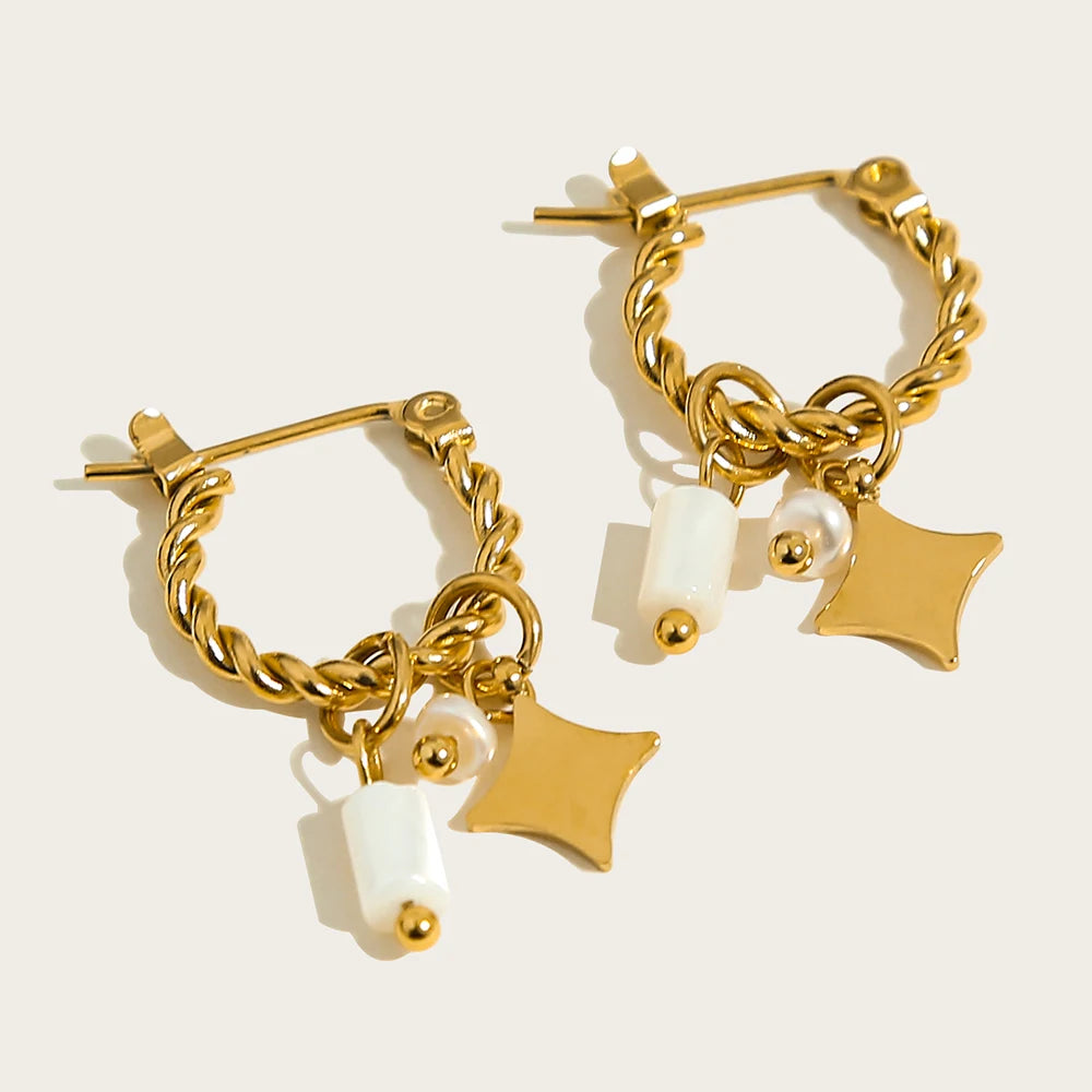 The Celeste Charm Hoops