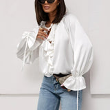 Liora Satin Ruffle Blouse