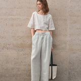 The Boxy Linen Crop Top