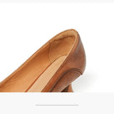 The Cognac Leather Kitten Heel Pump