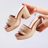 Célie Natural Woven Heels