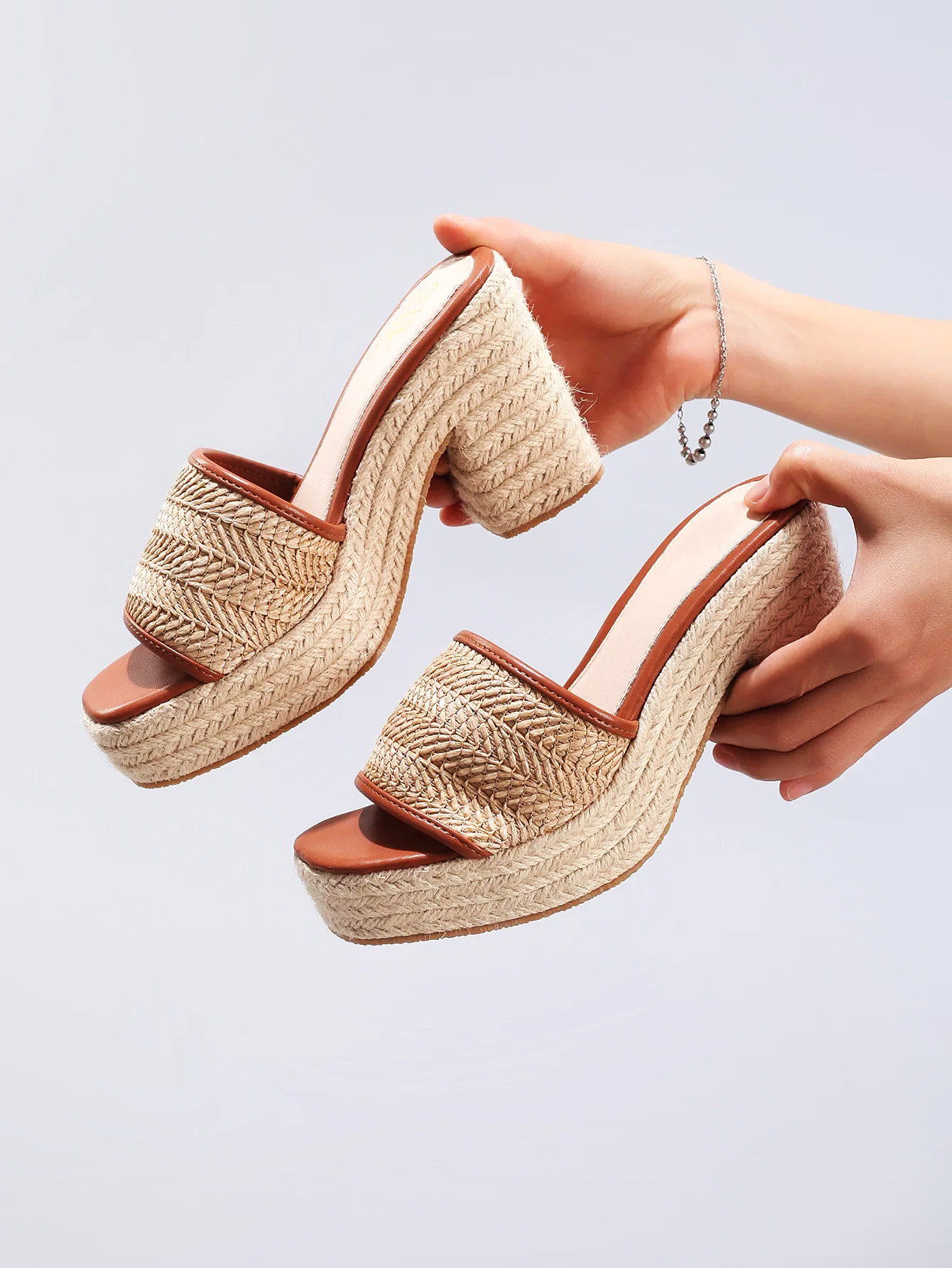 Célie Natural Woven Heels