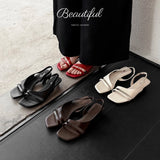 Biarritz Italian leather Line-Tied Heel