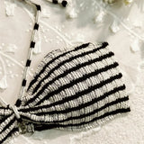 Women's Striped Halter Bikini Set Brazilian