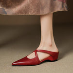 Palma Genuine Leather Mules in Camel — Flats