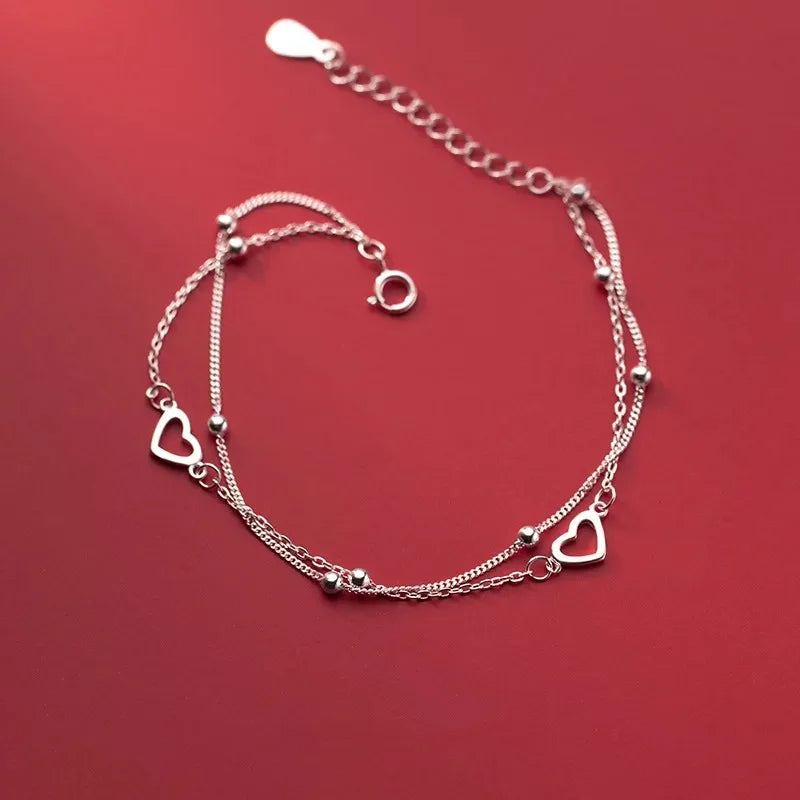 Seoul Double Heart Bracelet in Navy — Bracelets